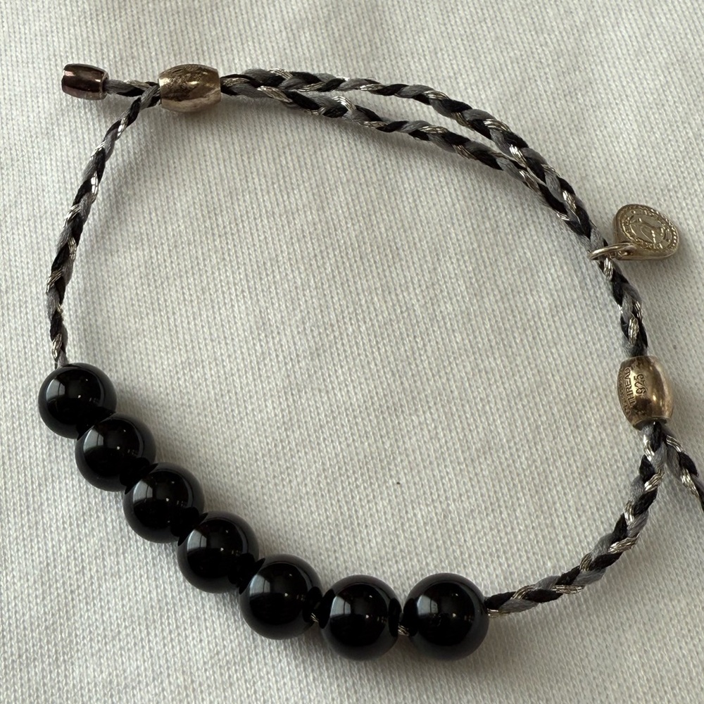 Precious Threads Onyx Amethyst Gemstone Sterling … - image 5